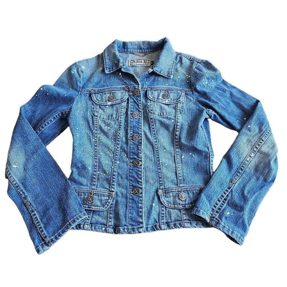 Allen B. Schwartz vintage womens Sz M rare Rhinestone jean jacket